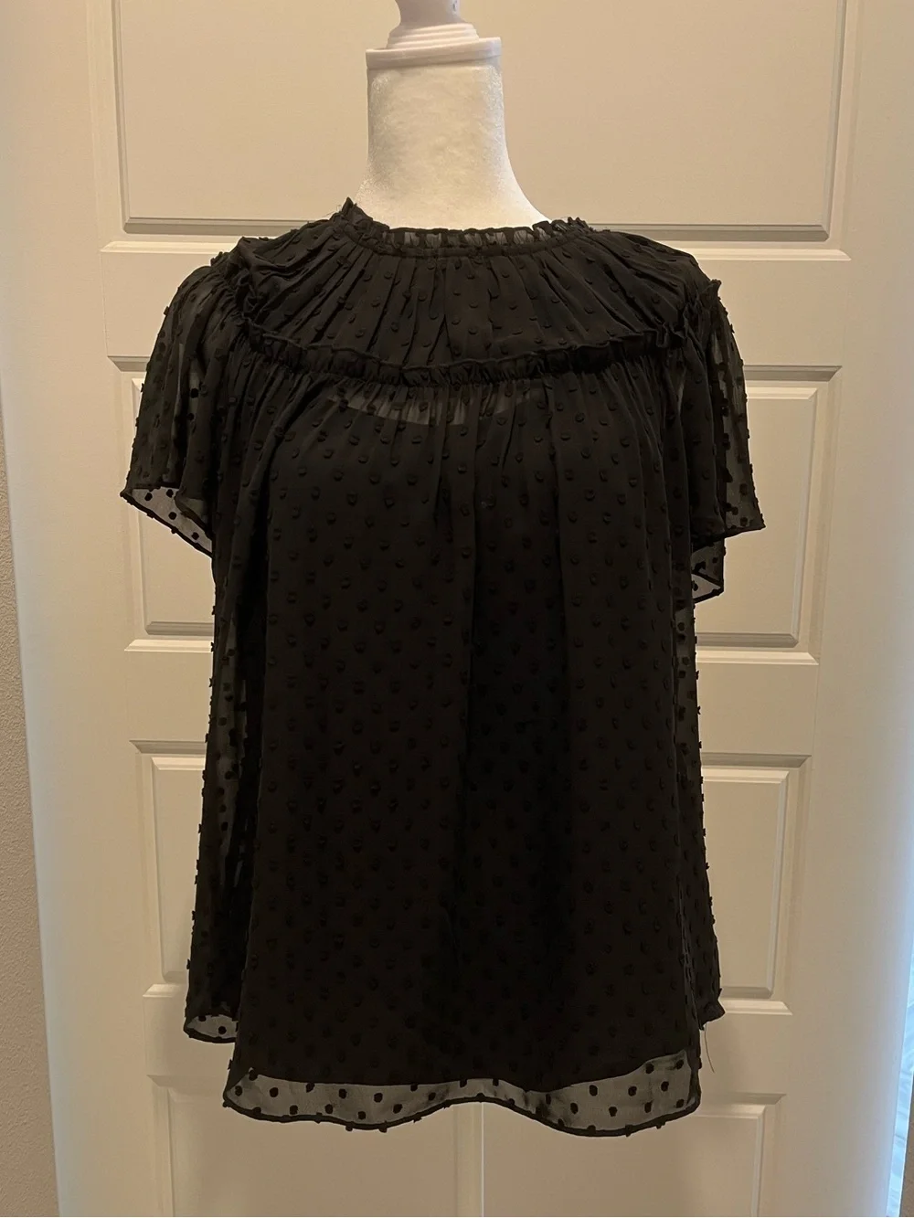 J. Crew sheer polka dot blouse